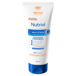 Loção Hidradante Corporal Nutriol com Perfume Peles Secas e Muito Secas   Bisnaga com 200mL