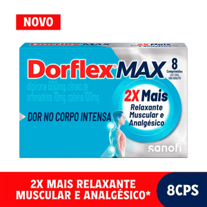 Dorflex Max 100mg + 600mg + 70mg   Caixa com 8 Comprimidos