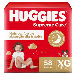 Fralda Huggies Supreme Care Disney Baby XG   58 unidades