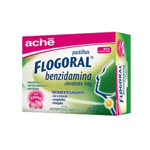 Flogoral 3mg Pastilha Sabor Cereja - Caixa com 12 Pastilhas