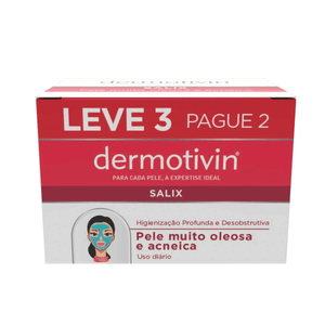 Dermotivin Salix Pele Muito Oleosa a Acneica Sabonete em Barra 90g   Leve 3 Pague 2